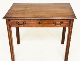 WRITING TABLE, 81cm W x 46cm D x 72cm H, George III period mahogany, rectangular top with full width