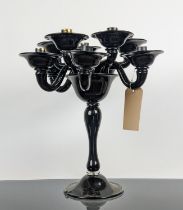 CANDELABRUM, Murano style glass, 51cm H approx, parts lacking.