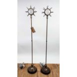 PAOLO MOSCHINO SUNBURST FLOOR LAMPS, a pair, 147cm H. (2)