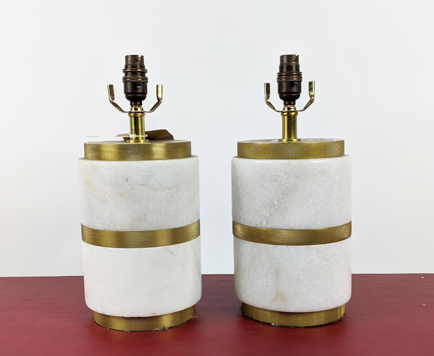 PAOLO MOSCHINO WYATT TABLE LAMPS, a pair, marble and gilt metal, 33cm H. (2) - Image 2 of 11