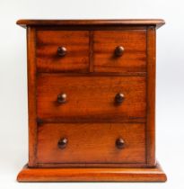 MINIATURE CHEST, 31.5cm W x 34cm H x 26cm D Victorian with four drawers.