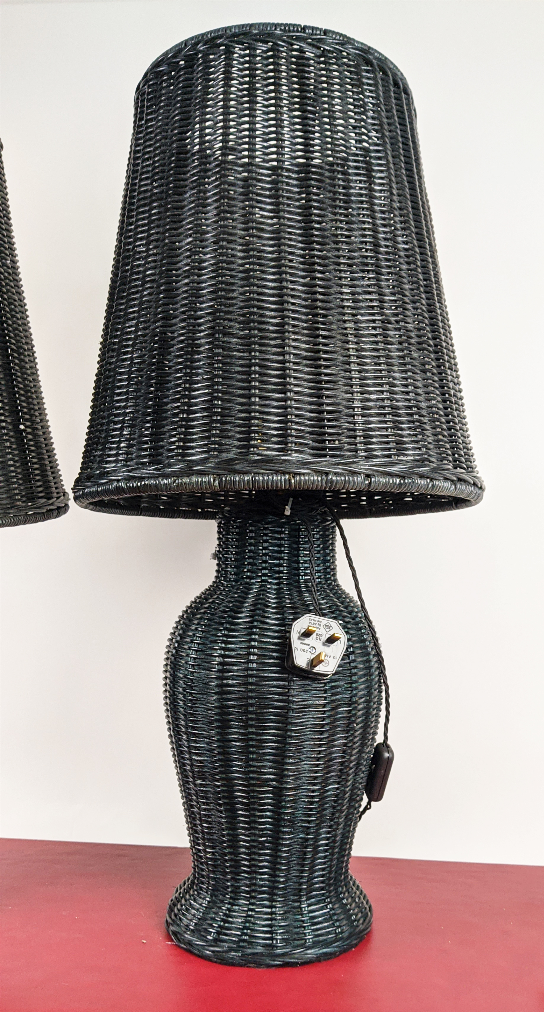 PAOLO MOSCHINO NOVA TABLE LAMPS, a pair, with shades, 82cm H. (2) - Image 5 of 14