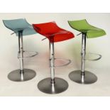 LIGNE ROSET PAM BAR STOOLS, a set of three, by Claudio Dondoli & Marco Pocci, 91cm H x 40cm. (3)