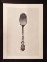 PAOLO MOSCHINO KITCHEN SPOON PRINT, 98cm x 72.5cm, framed and glazed.