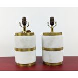 PAOLO MOSCHINO WYATT TABLE LAMPS, a pair, marble and gilt metal, 33cm H. (2)