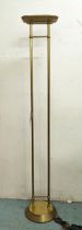 UPLIGHTER FLOOR LAMP, French Art Deco style, gilt metal, 180cm H.