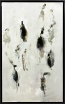 BEN LOWE (B 1976), 'Hoi Polloi', oil on canvas, 90cm x 55cm, label verso, framed.