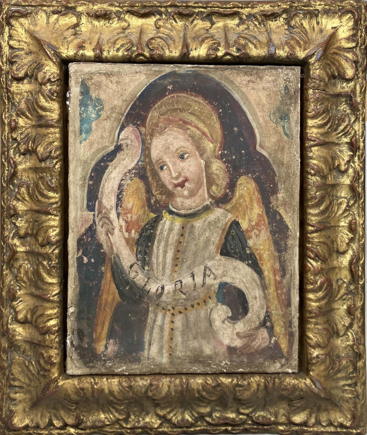 ITALIAN SCHOOL, Archangel, Gloria', tempera on canvas, 73cm H x 63.5cm W, framed. - Bild 2 aus 5