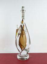 PAOLO MOSCHINO AMBER TWISTED GLASS TABLE LAMP, 67cm H approx.