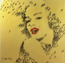 CRAIG ALAN (born California 1971), 'Marilyn', mixed media, 122cm x 122cm, label verso.