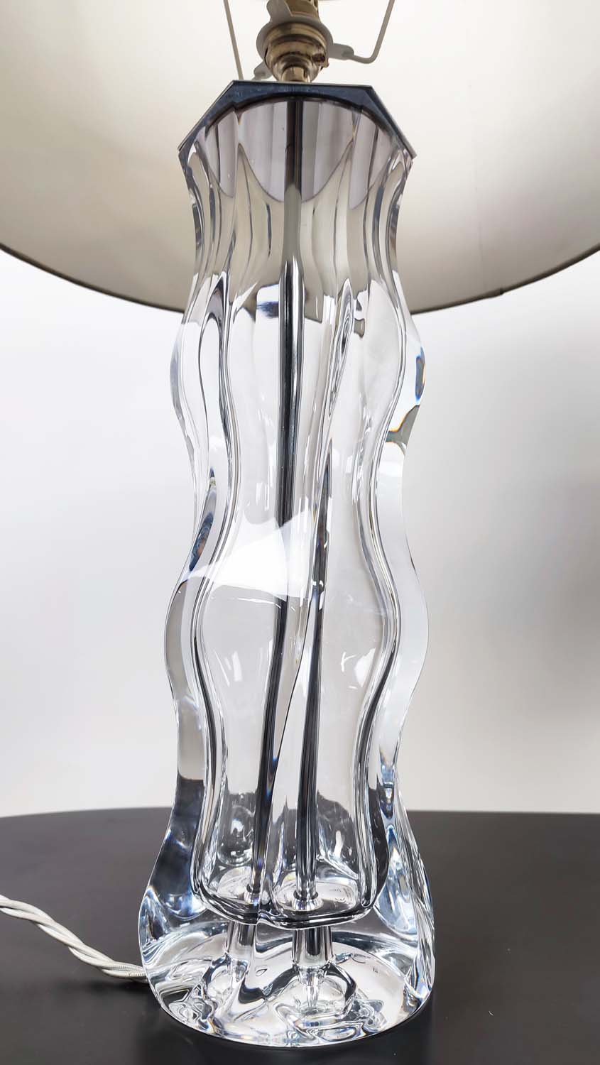 VAUGHAN TABLE LAMPS, a pair, glass with shades. (2) - Image 11 of 20