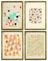 SONIA DELAUNAY, a rare set of four pochoir, Suite: compositions couleurs idees, published by Charles