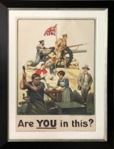 ROBERT BADEN POWELL, Are you in this Recruitment poster', screenprint, 72cm x 49cm, framed.