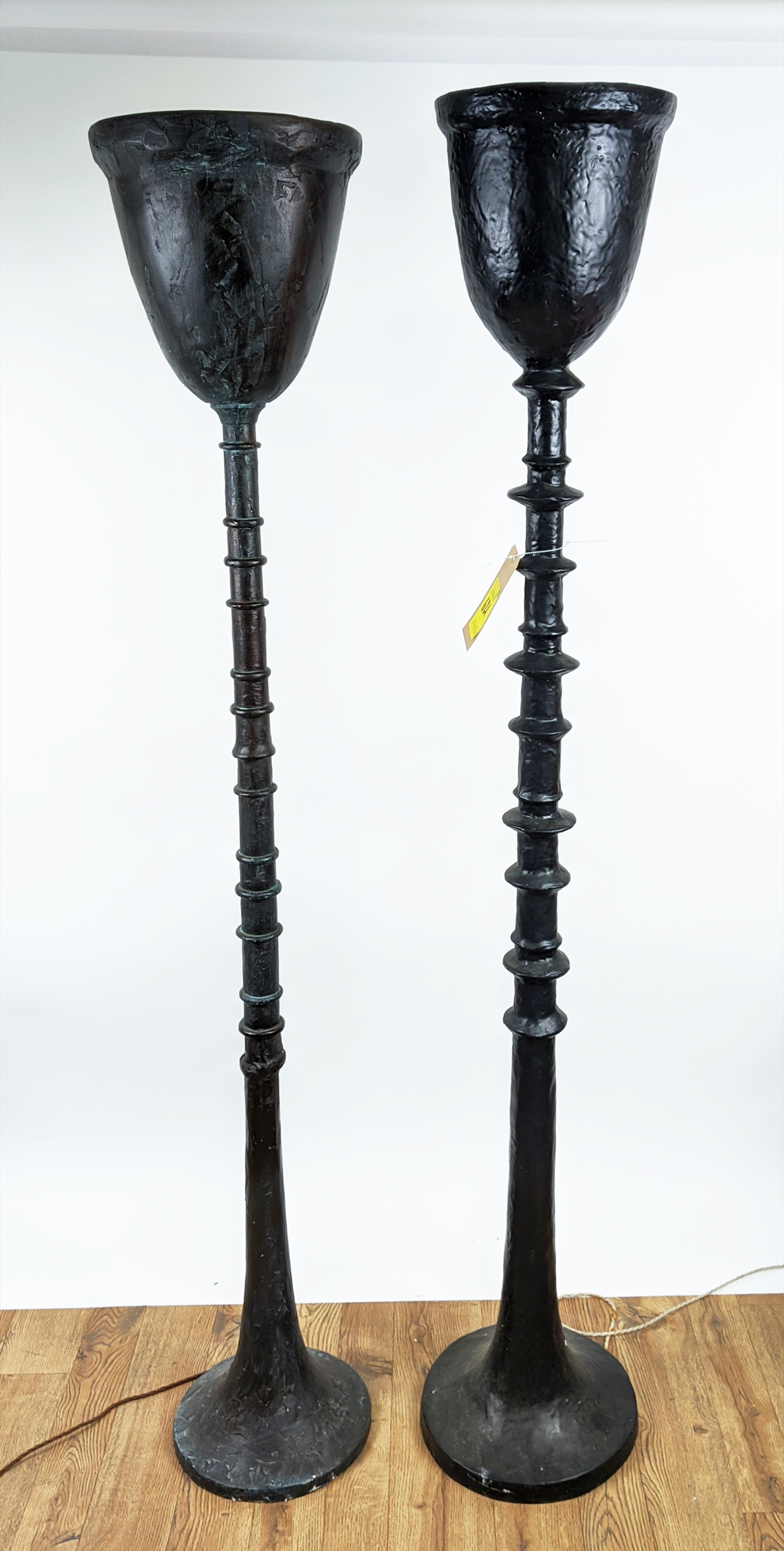 PAOLO MOSCHINO CONSTANTIN FLOOR LAMPS, a near pair, 180.5cm H at tallest. (2) - Image 5 of 15