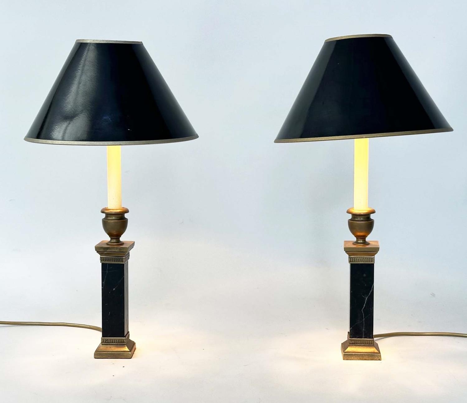 TABLE LAMPS BY BESSELINK AND JONES, a pair, marble and gilt metal mounted of square section column- - Image 2 of 23