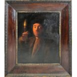 MANNER OF GODFRIED SCHALKEN (1643-1705), 'Young Man with Candle', oil on canvas, 57cm, framed, (