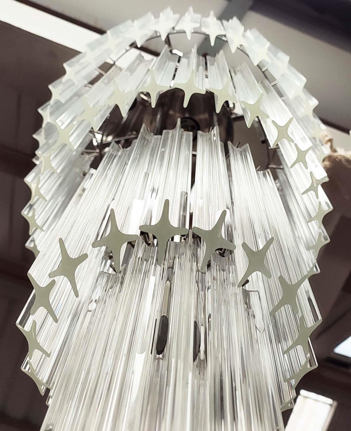 EICHHOLTZ ALPINA CHANDELIER, four tier, crystal drops, on chrome frame, 85cm drop approx. not - Image 6 of 8