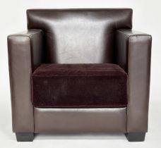 ECART INTERNATIONAL CLUB CHAIR BY JEAN MICHEL FRANK, 80cm W.