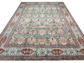 A FINE UNUSUAL PERSIAN TABRIZ CARPET, 400cm x 293cm.