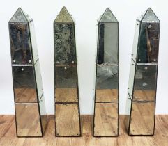 PAOLO MOSCHINO MIRRORED OBELISKS, a set of four, 102cm H approx. (4)