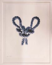 PAOLO MOSCHINO LIGHTEMANS HITCH AND SPANISH BOWLINE KNOT PRINTS, 92cm x 72cm approx, framed and