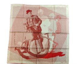 HERMÈS SCARF, 'Fantasie à cheval', Emile Hermès portrayed riding, 68cm x 68cm, made in France, silk,