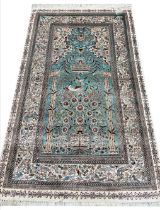 EXTREMELY FINE PURE SILK HEREKE DESIGN RUG, 170cm x 103cm.