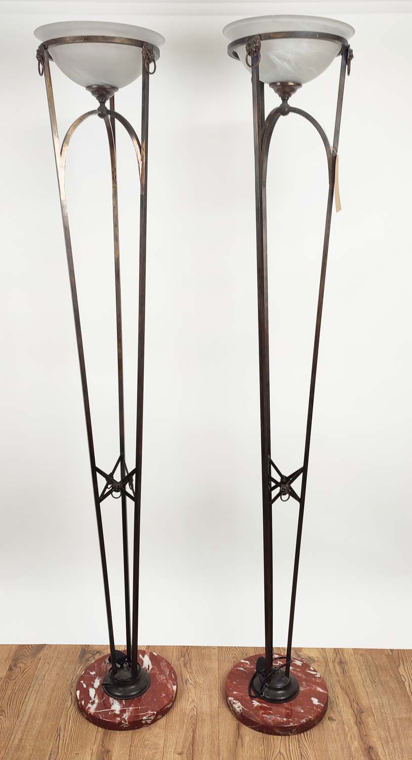 CHRISTOPHER HYDE WIMBLEDON FLOOR LAMP, and another unsigned, 179.5cm H at tallest approx. (2)