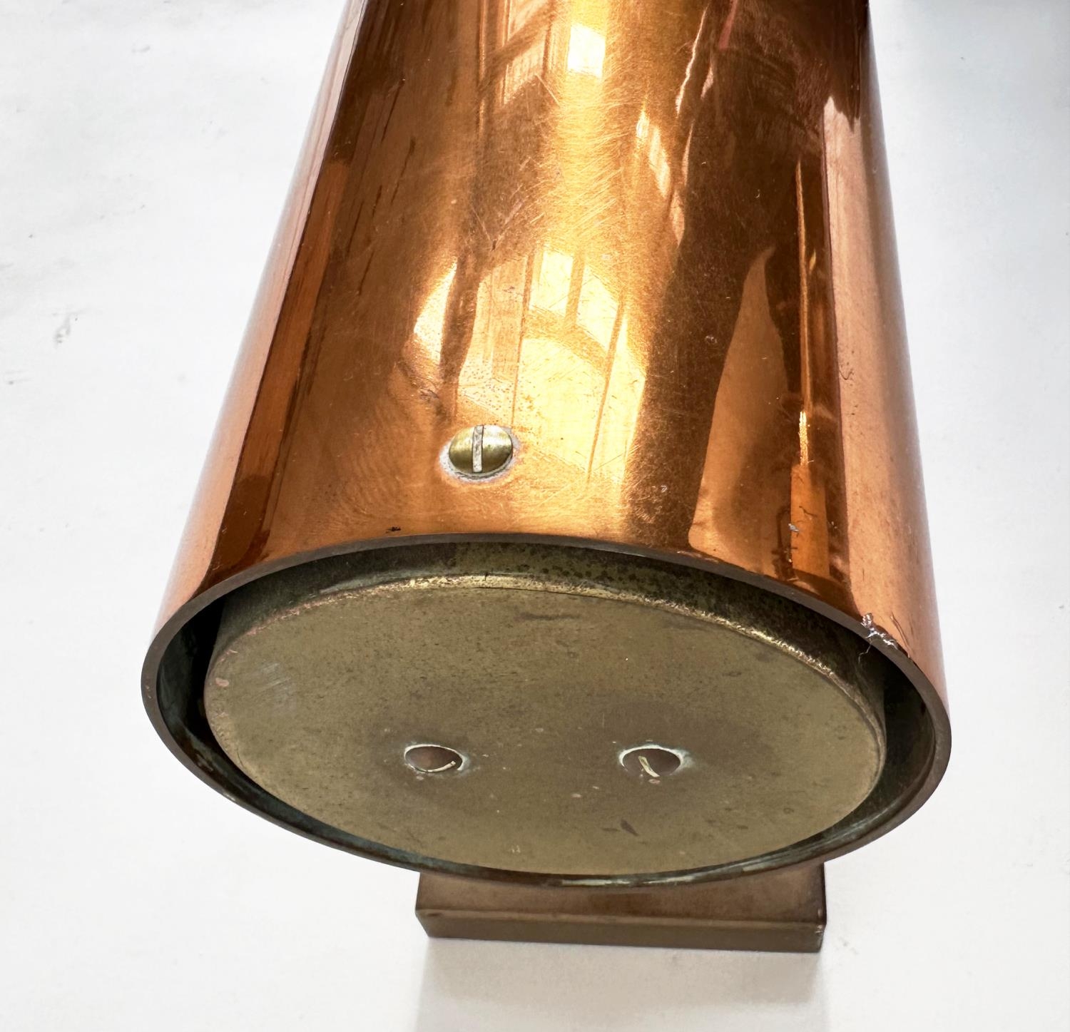 WALL LIGHTS, a set of four 1960s tubular solid copper and solid brass heavy duty, 23cm H x 13cm - Image 19 of 20