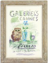 PABLO PICASSO, Galerie 65, Cannes, Rare original lithographic poster, 1956, 68 x 45 cm.
