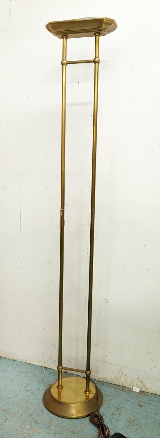 UPLIGHTER FLOOR LAMP, French Art Deco style, gilt metal, 180cm H. - Image 3 of 12