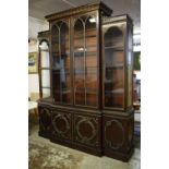 DISPLAY CABINET, 122cm W x 270cn H x 56cm D, reproduction Georgian style mahogany with silvered