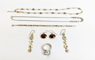 A COLLECTION OF YARON MORHAM JEWELLERY, including crystal bead necklace, silver gilt necklace,