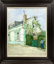 RICHARD BEER (1928-2017),'Village, France', oil on canvas, 50cm x 40cm, signed, framed. (Subject