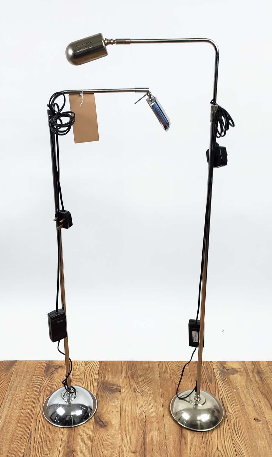 PAOLO MOSCHINO ISCHIA FLOOR LAMPS, a pair, 135cm at tallest. (2)