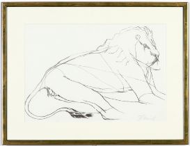 ELISABETH FRINK, Lion, hand signed original lithograph. Edition: 250, printed at Curwen studio: