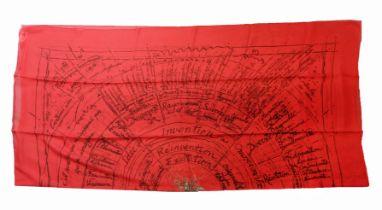 HERMÈS SCARF/SHAWL, 'La musique des sphères' by Zoe Pauwels, first issued in 1996, made in France,