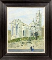 RICHARD BEER (1928-2017), 'Cathedral, Italy', oil on canvas, 50cm x 40cm, signed, framed. (Subject