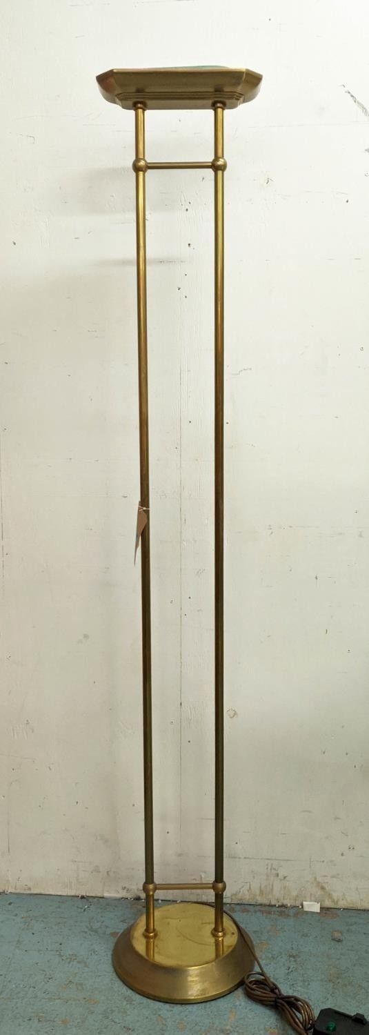 UPLIGHTER FLOOR LAMP, French Art Deco style, gilt metal, 180cm H. - Image 2 of 12