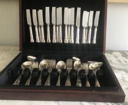 CANTEEN CUTLERY, John Mason of Sheffield (made in Sheffield), eight place, seven piece settings,