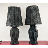 PAOLO MOSCHINO NOVA TABLE LAMPS, a pair, with shades, 82cm H. (2)