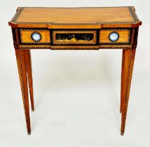 DUTCH HALL TABLE, early 19th century satinwood and ebony of breakfront form with full width frieze