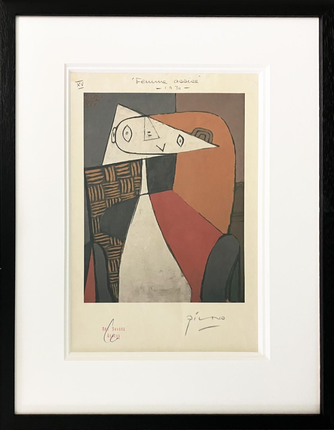 PABLO PICASSO, 'Femme assise', lithograph, 28cm x 18cm, with signature in pencil, stamped "Art - Image 2 of 11
