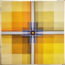 LEONARD RENTON (1920-1979), 'Abstract - grey of four three', oil on canvas, 90cm x 90cm, framed (