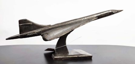 SCULPTURAL CONCORD, polished metal, 60cm x 26cm x 23.5cm.