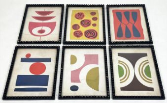 AFTER ALEXANDER CALDER (1898-1976), a set of six lithographs, in ebonised bobbin frames, each 48cm x