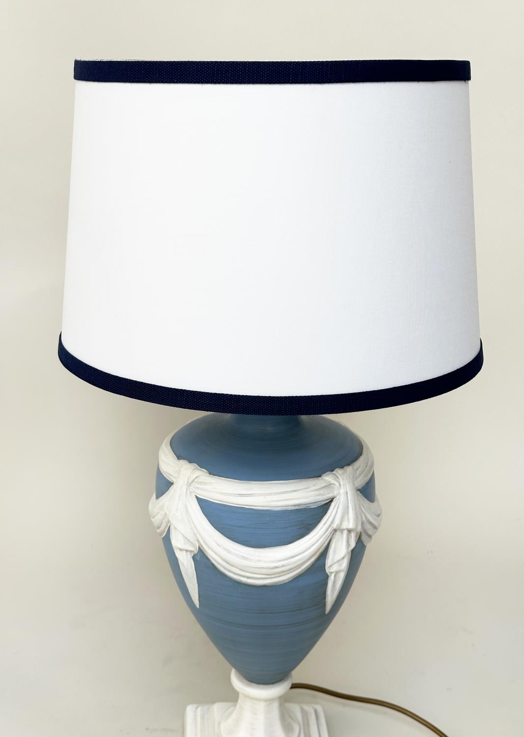 TABLE LAMPS, a pair, Wedgwood jasperware style of vase form with shades, 70cm H. - Image 12 of 12