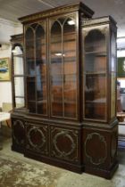 DISPLAY CABINET, 122cm W x 270cn H x 56cm D, reproduction Georgian style mahogany with silvered