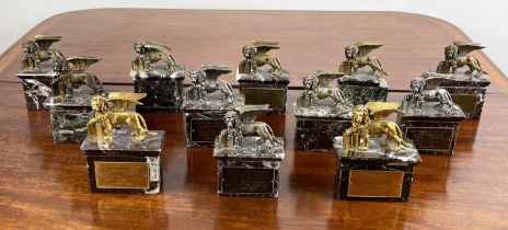 CANNES FILM FESTIVAL TROPHY AWARDS, twelve various dating from the 1970s/80s silver and silver