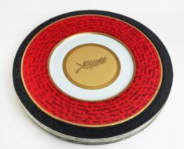 PHILIPPE DESHOULIERES LIMOGES LTD EDTION 50TH ANNIVERSARY PLATE, no 3992/4000 in reel can, in can